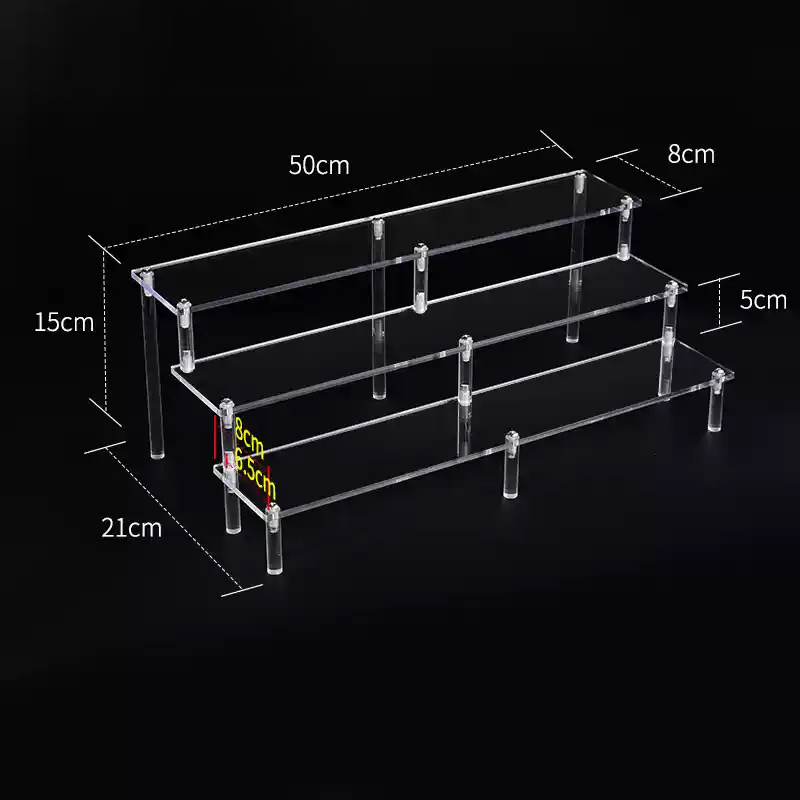 Display Risers Set - Acrylic Riser Display Shelf,3 Tier Display