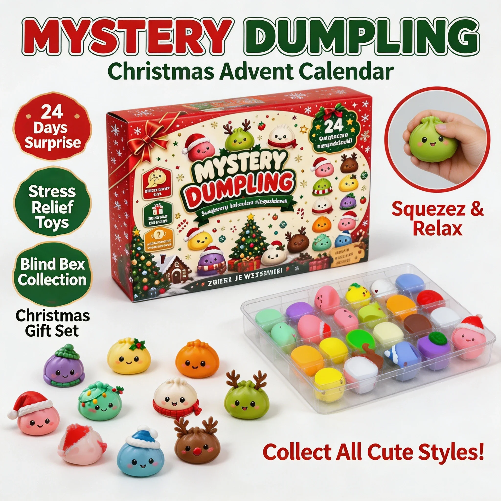 24 PCS Christmas Advent Calend - Mystery Box Blind Bag recension och pris