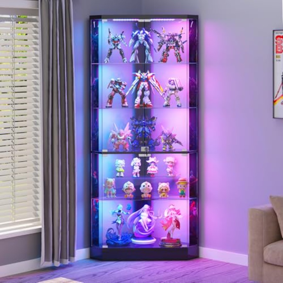 Corner Display Case with RGB L - Display Case Acrylic recension och pris