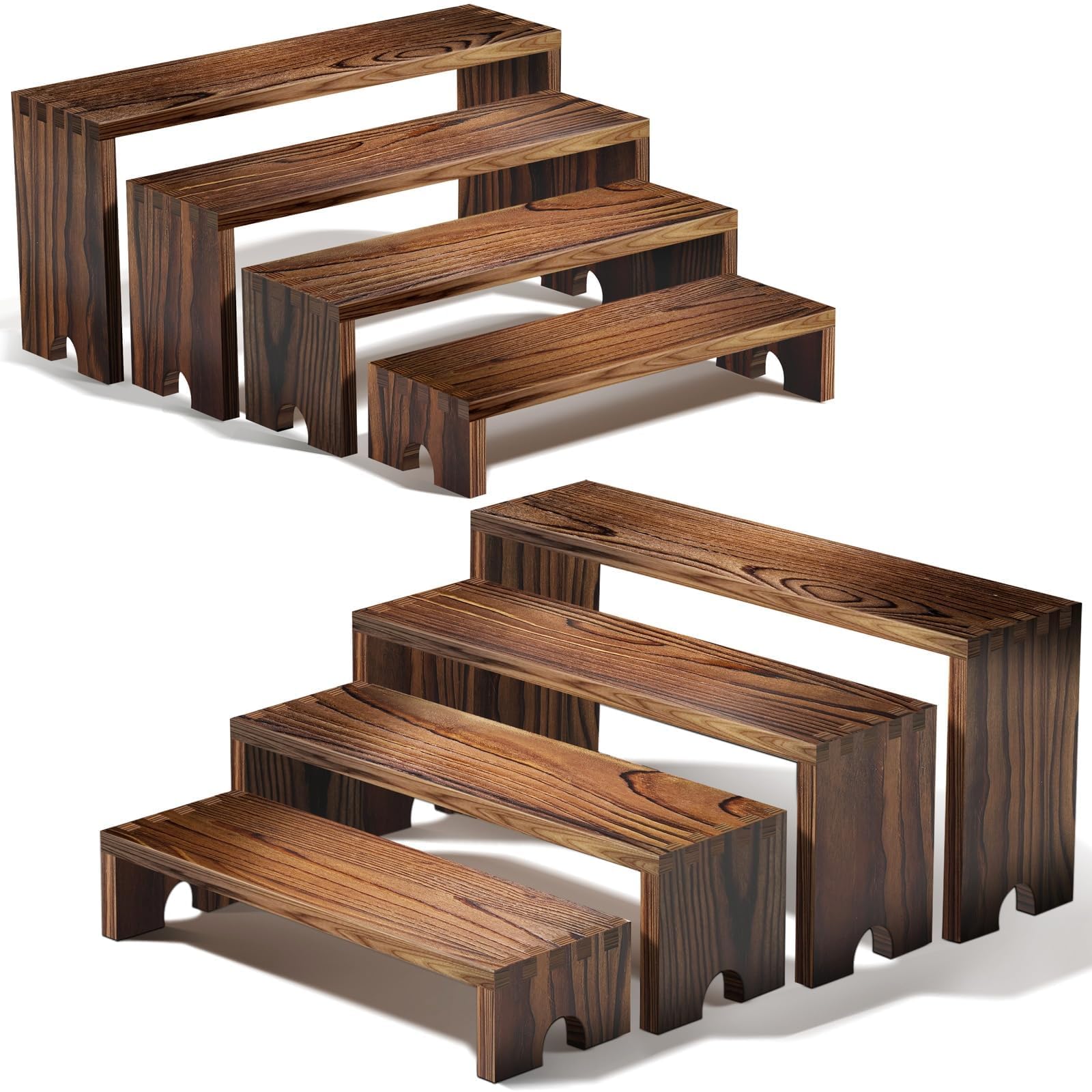 2 Set Wooden Tiered Risers Dis - Display Risers Set recension och pris