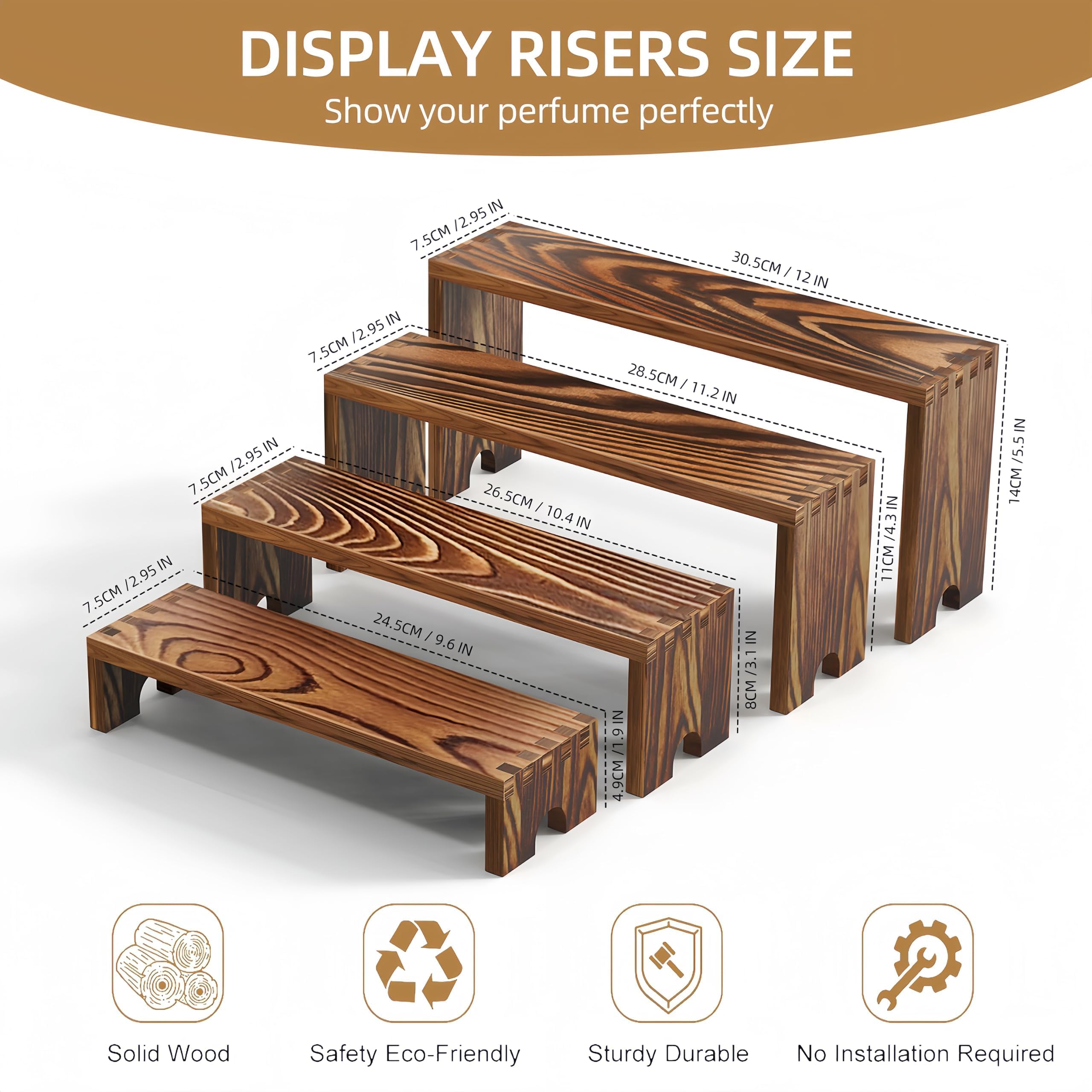 2 Set Wooden Tiered Risers Dis - Display Risers Set recension och pris