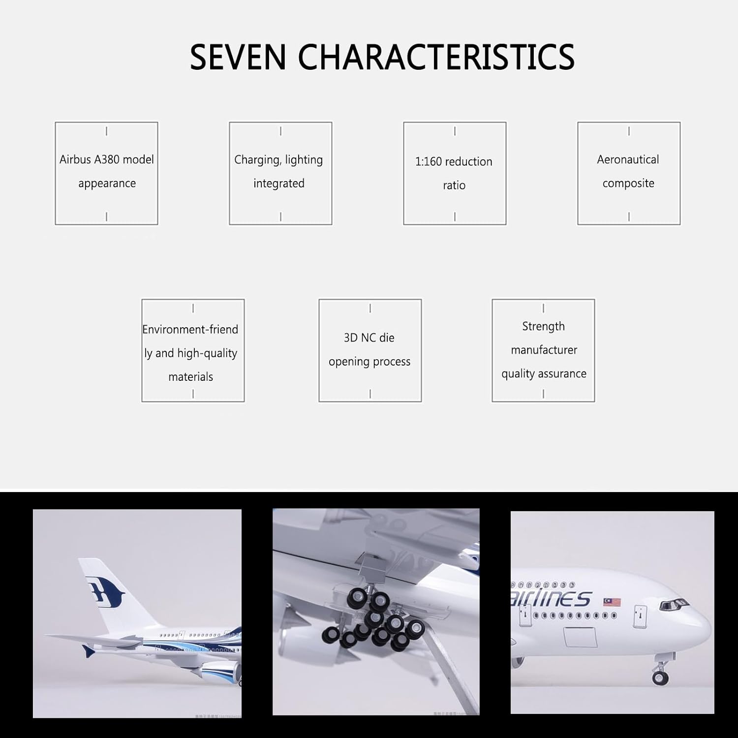 1:160 Scale Malaysia Airlines  - Model Airplane Plastic recension och pris